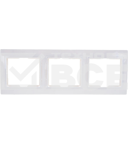 Рамка Iek EMK30-K01-DM РГ-3-КБ 3местн. горизонт. КВАРТА (белый)