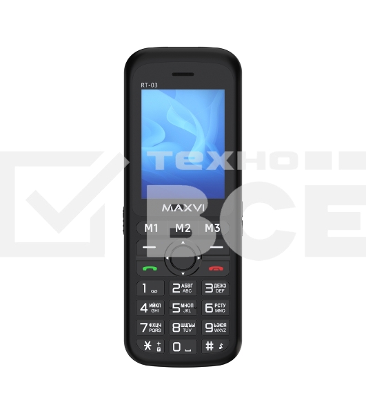 Телефон Maxvi RT-03 black + док-станция