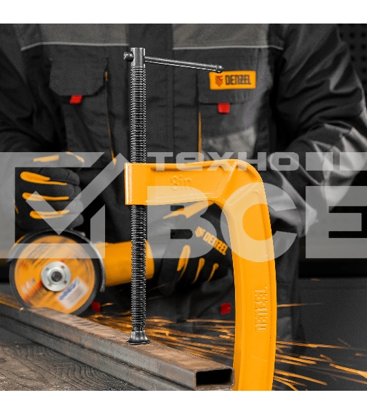 Струбцина Denzel G-образная, усиленная, 200 мм