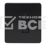 Розетка Kranz ROUND компьютерная двойная RJ45+RJ45 кат6 с/у оникс, фото 1