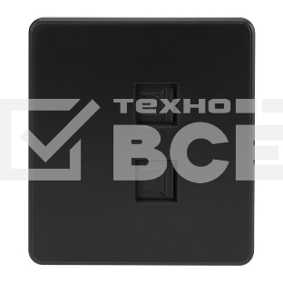 Розетка Kranz ROUND компьютерная двойная RJ45+RJ45 кат6 с/у оникс