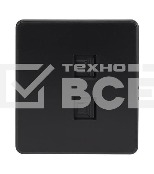 Розетка Kranz ROUND компьютерная двойная RJ45+RJ45 кат6 с/у оникс