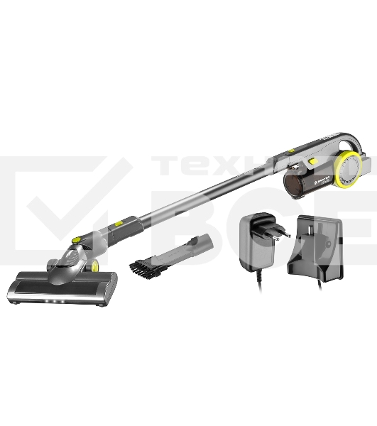 Пылесос вертикальный BRAYER BR4262 черный/желтый, питание от аккумулятора, 200 Вт, уборка сухая, пылесборник 1 л