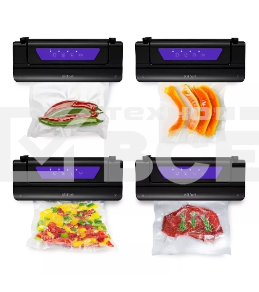 Вакуумный упаковщик Kitfort КТ-1528-1 110Вт черный/фиолетовый
