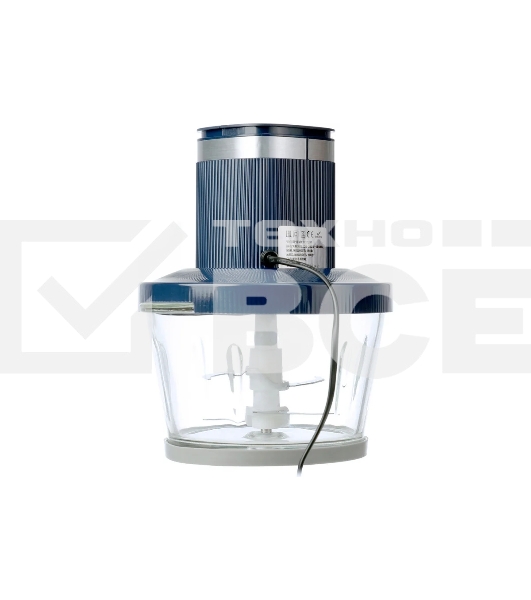 Чоппер Centek CT-1397 (синий) 600Вт 2 скорости, стеклянная чаша 2 л, 4 лезвия, резиновое основание