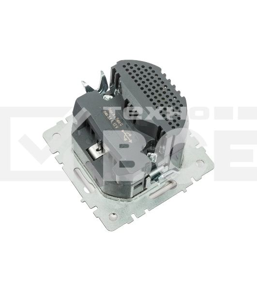 Розетка 1-местная IEK BRITE РЮш11-1-БрБ (BR-R14-16-U22-018-K01) с заземлением, с защитными шторками, 16А, с USB A+C 18 Вт, белый