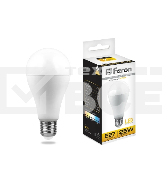 Лампа светодиодная FERON LB-100 (25790) 25W 230V E27 2700K A65