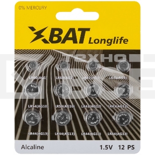 Батарейка щелочная, тип AG1*2 шт, AG3*2 шт, AG10*2 шт, AG12*2 шт, AG13*4 шт