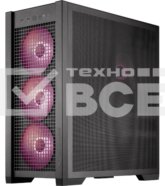 Компьютерный корпус ASUS TUF GAMING GT302 TG ARGb черный (90DC00I0-B19000) GT302/ARGb FANS/BLK