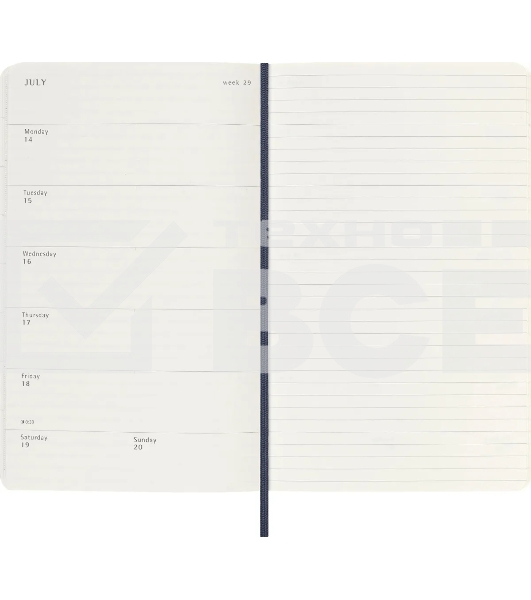 Еженедельник Moleskine ACADEMIC SOFT WKNT Large 130х210 мм, датированный на 18 месяцев, 208 страниц, мягкая обложка синий
