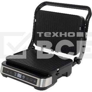 Гриль электрический Hyundai HYG-5020 2000Вт серебристый/черный