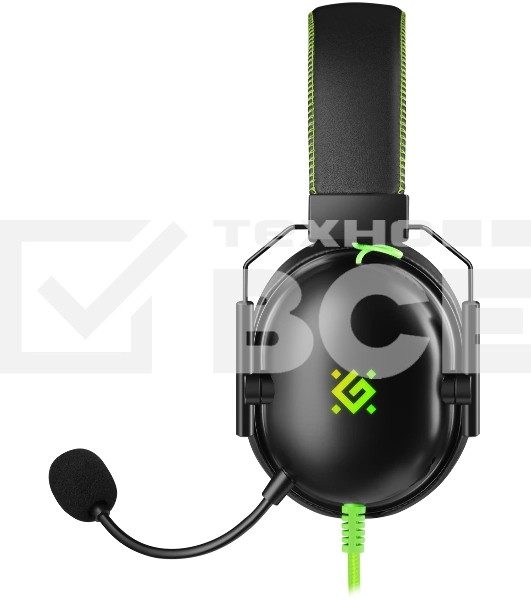 Гарнитура проводная игровая Defender Toxic черный, 7.1, LED, провод 2 м