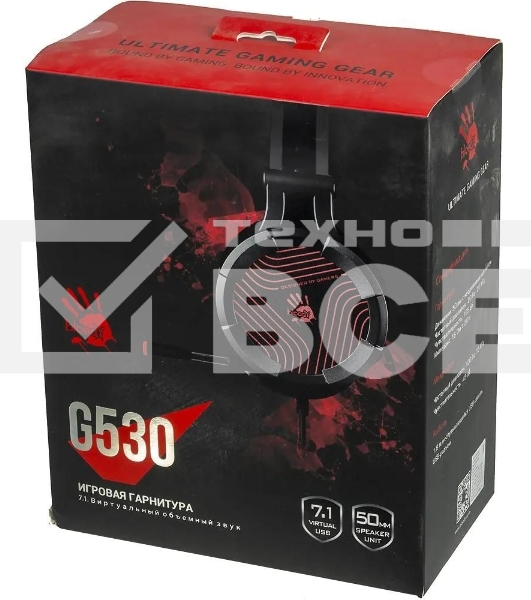 Гарнитура проводная с микрофоном A4Tech G530 черный/серый 1.8м мониторы оголовье