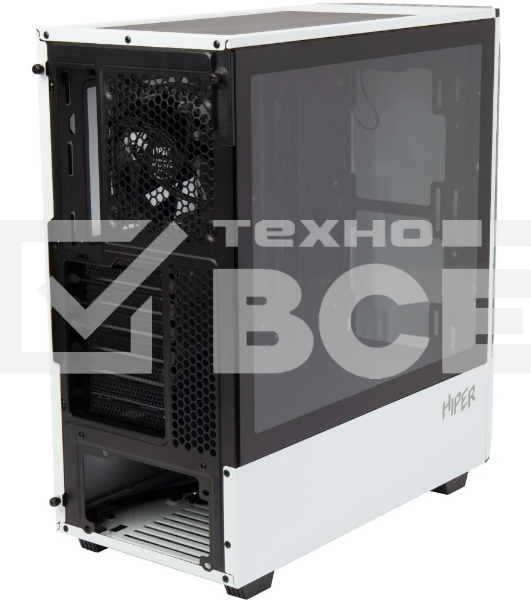 Компьютерный корпус Hiper PW81 белый без БП ATX 3x120мм 2xUSB2.0 2xUSB3.0 audio bott PSU