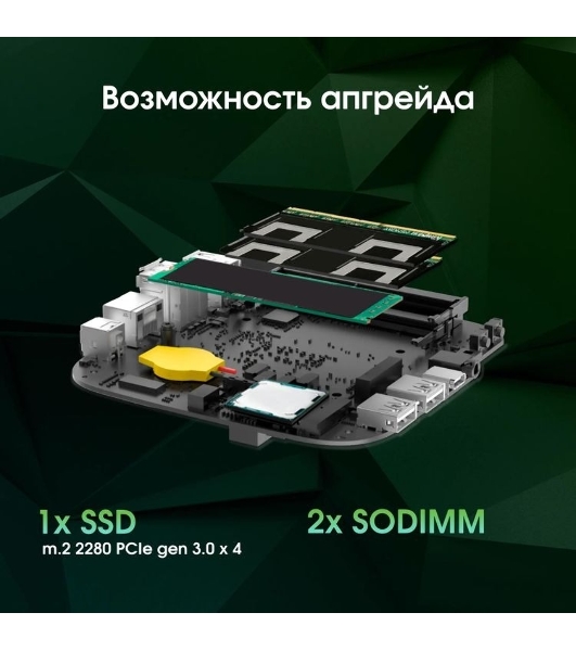 Мини ПК Digma Pro Minimax U1 i3 1215U (1.2) 16Gb SSD512Gb UHDG Windows 11 Pro GbitEth WiFi BT 60W темно-серый/черный (DPP3-ADXW03)