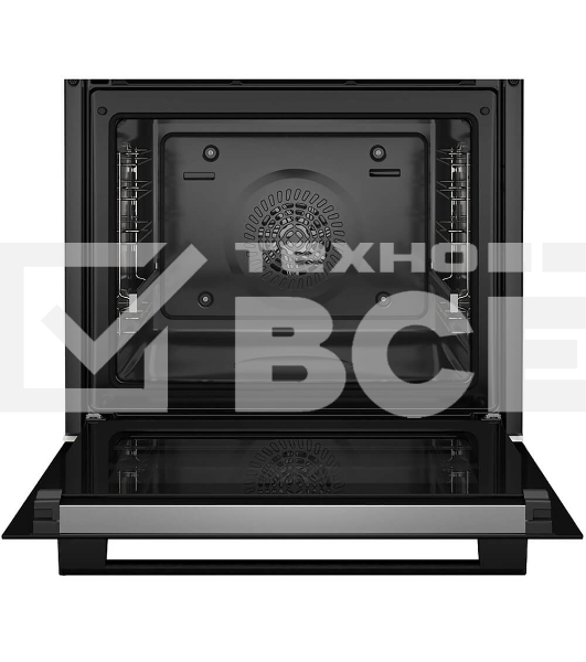 Встраиваемый духовой шкаф с добавлением пара Bosch HQG572EB3 Serie 4, Auto Pilot 15, объем 71 л , 9 режимов нагрева, 3D Hotair, Soft move door,телескопические направляющие 1уровень,гидролиз и пиролиз, сенсорное управление, черный+профиль из нержавеющей стали