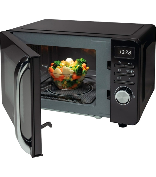 Микроволновая печь Gorenje MO20S4BC черный, 20 л, 700 Вт, переключатели - кнопки, поворотный механизм