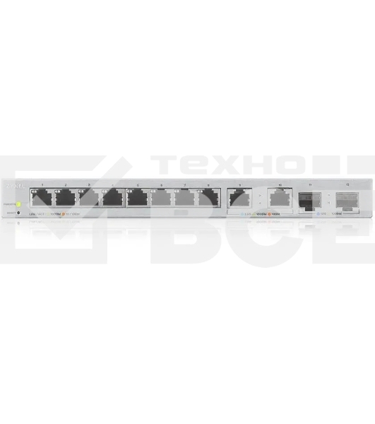 Коммутатор Zyxel XGS1210-12-ZZ0102F 8x1Гбит/с 2x2.5Гбит/с 2SFP+ управляемый