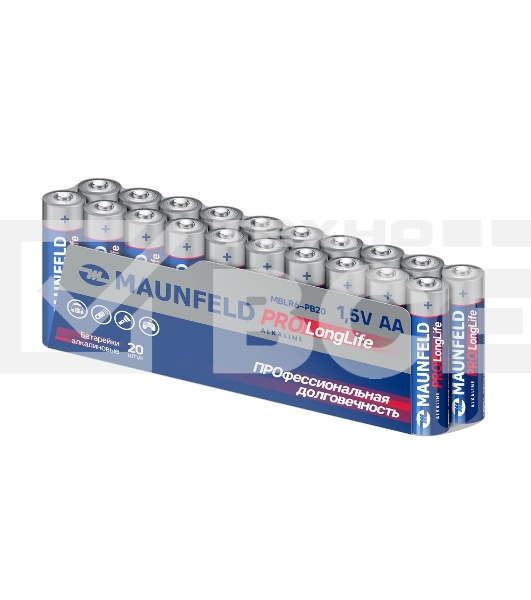 Батарейки Maunfeld PRO Long Life Alkaline AA (LR6) MBLR6-PB20, спайка 20 шт., 1.5 В