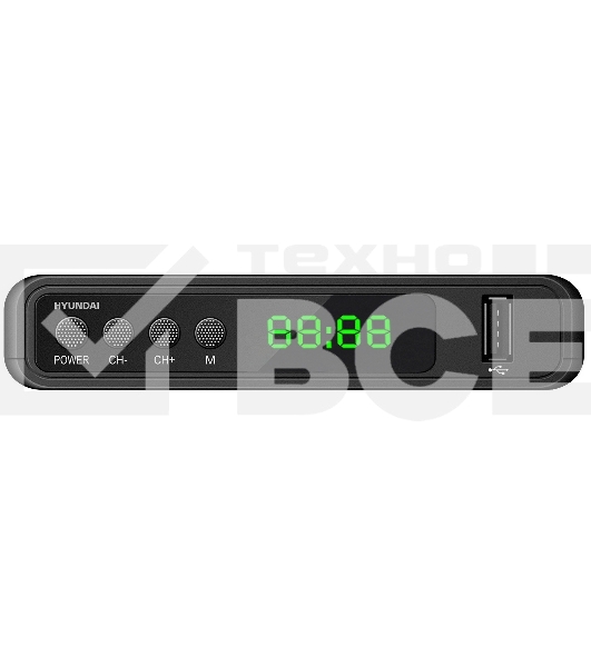 Ресивер DVB-T2 Hyundai H-DVB520 + WiFi-адаптер черный