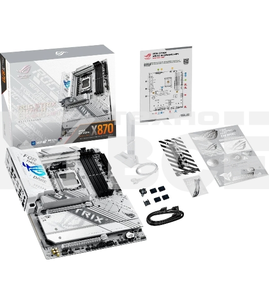 Материнская плата ASUS ROG STRIX X870-A GAMING WIFI, AM5, AMD X870, 4xDDR5, 2xSATA, 4xM.2, 1xPCI-E 4.0 x4, 1xPCI-E 5.0 x16, 1xHDMI, 1xDP, 1x 2.5Gb LAN, 4xUSB-A 3.2 Gen 1, 5xUSB-A 3.2 Gen 2, 1xUSB-C 3.2 Gen 2, 2xUSB4, 2x3.5 мм, 7.1, ATX