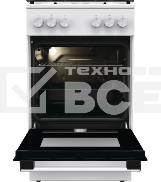 Плита газовая Gorenje GG5A10WH белый, конфорок 4 газовых, духовка 70 л, 50 см x 85 см x 59.4 см