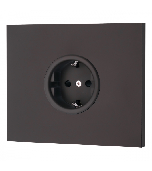 Розетка с/з (скрытый монтаж) Bironi Шедель Бриз коричневый матовый