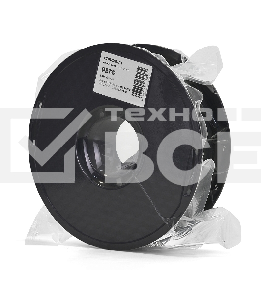Филамент Crown Micro CM-FILPETG016B PETG 1.75 1кг черный