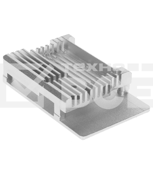 Корпус Qumo Aluminum case with double black fans, Raspberry Pi 4, silver(RS009)