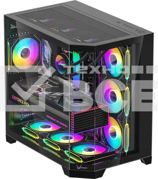 Компьютерный корпус AeroCool/Formula Crystal Z6 Floe черный без БП ATX 4x120mm 2xUSB3.0 1xUSB3.1 audio bott PSU