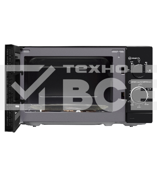 Микроволновая печь BBK 20MWS717MB черный, 20 л, 700 Вт, переключатели - поворотный механизм