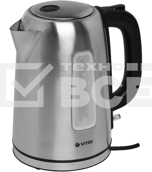 Чайник электрический Vitek VT-1137 1.7л. 2200Вт серебристый матовый корпус: металл