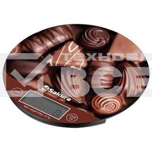 Весы кухонные Sakura SA-6076C 8кг, элек шоколад