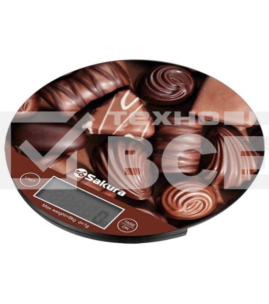 Весы кухонные Sakura SA-6076C 8кг, элек шоколад