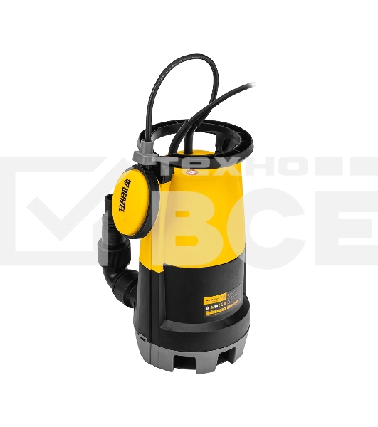 Дренажный насос Denzel DP-450S для чистой и грязной воды, 450 Вт, напор 6 м, 12000 л/ч