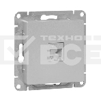 Механизм розетки RJ45 (cat5) EKF UP1-SOA-RJ45-5 алюминий Эпика, фото 1