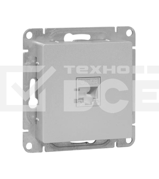 Механизм розетки RJ45 (cat5) EKF UP1-SOA-RJ45-5 алюминий Эпика