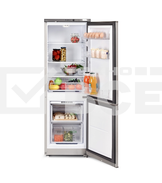 Холодильник Бирюса C418 серебристый металлопласт двухкамерный 125/55л морозилка снизу