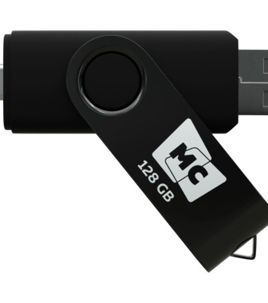 Флешка USB MORE CHOICE МФ128а Silver (4620202559104), 128GB, USB 2.0/Type-C, R/W 15/5, серебристый