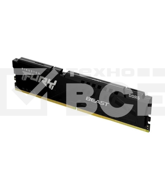 Оперативная память Kingston Fury Beast, DDR5, 8GB (1x8GB), 6000MHz, CL36, с радиатором, черный