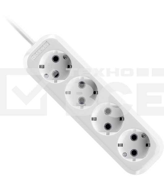 Удлинитель с заземлением Defender R340 16 А, 3 м, заземление