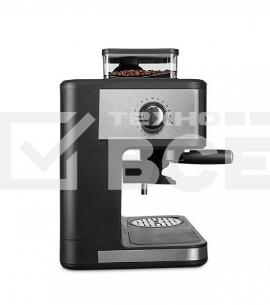 Кофейная станция BQ CM1003 сталь/черный, исп. кофе - зерновой/молотый, 1.5 л, 1150 Вт. 15 Бар.