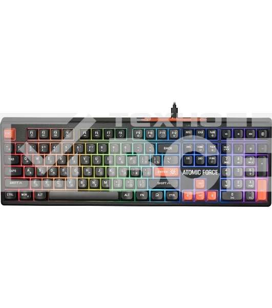 Игровая клавиатура проводная Defender Atomic Force GK-005 RU,чер/сер,108кн+FN,радуж,1.5м