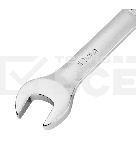 Ключ комбинированный трещоточный Denzel 14707 13 мм, CrV, матовый хром