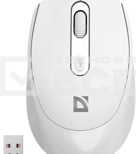 Мышь беспроводная Defender Vision MS-376 белый, 1600 dpi, радиоканал, Bluetooth, USB, кнопки - 4