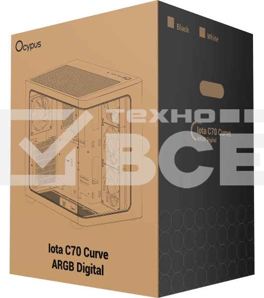 Компьютерный корпус Ocypus Iota C70 BK Curve ARGB Digital (Iota-C70-BKD400CD-GL)