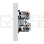 Розетка Kranz STRONG компьютерная двойная RJ45+RJ45 кат6 с/у жемчуг, фото2