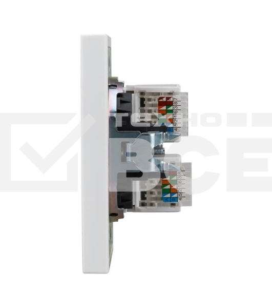 Розетка Kranz STRONG компьютерная двойная RJ45+RJ45 кат6 с/у жемчуг