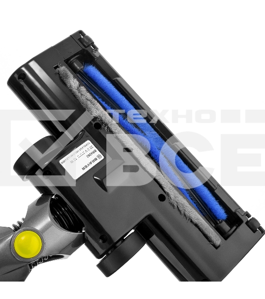 Пылесос вертикальный BRAYER BR4262 черный/желтый, питание от аккумулятора, 200 Вт, уборка сухая, пылесборник 1 л