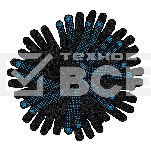 Перчатки трикотажные Сибртех х/б, 200 пар,  ПВХ точка, 3 нити, 10 класс